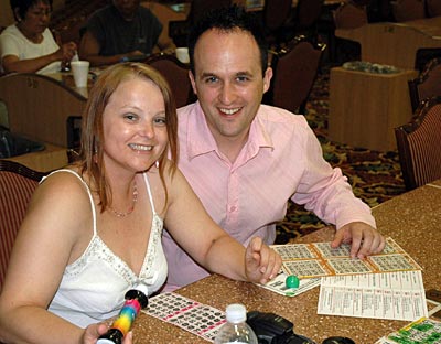 Max and Brett playing Bingo American style - Photo courtesy of Dan Carrier