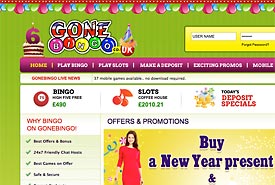 Gone Bingo homepage