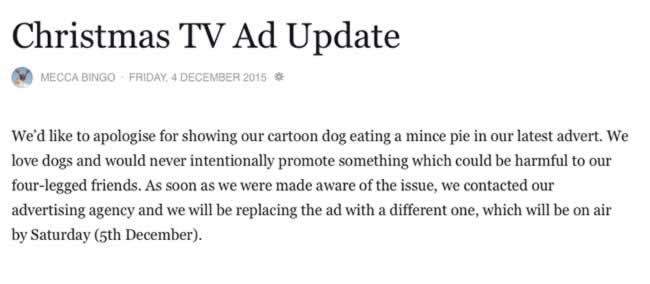 Mecca Bingo Advert Update
