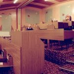 Terraced seating at the club