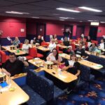 The upstairs seating and players at the club.