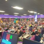 The view from the caller's console at the Ellesmere Port Club 3000 Bingo.