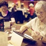 Players with electronic bingo terminals