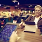 Player with electronic bingo terminals