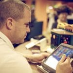 Player with electronic bingo terminals