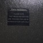 A sign on a door from Forth Bingo days. The doors lead from the café area back into the foyer. I'm guessing that as part of the works to create the restaurant, these doors will eventually be blocked off.