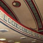 Photograph by: Keith Rose (September 2009) - A good shot of ceiling detail. The light fittings appear to be new, although the mosaic is probably original.