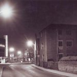 Photograph by: Charles S.P. Jenkins - The venue at night captured in sepia.