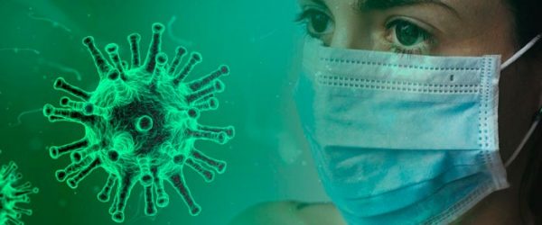 Coronavirus and lady in mask