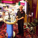 Caller at console