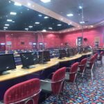 Interior of the Hengrove Buzz Bingo during its reopening in Covid, with protectors in place.