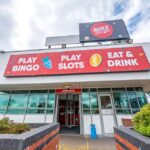 The main entrance of the Belle Vue Buzz Bingo.