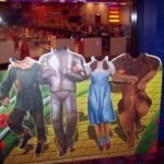 A view of the Beford Mecca Bingo's interior, behind the Wizard of Oz standee.