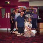 Staff take part in a charity bike ride in the club.