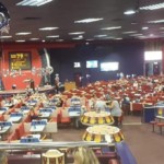 A view towards the stage at the club.