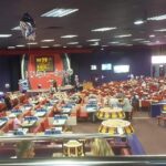 A view of the interior seating at the Surrey Quays Buzz Bingo.