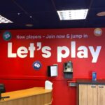 The reception desk at the Aldershot Buzz Bingo.