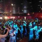An Abba tribute band play at the club.