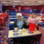 A customer celebrates the clubs reopening after Covid.