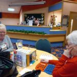 A view of the book sales desk at the club.