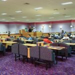 A view of the seating at the club.